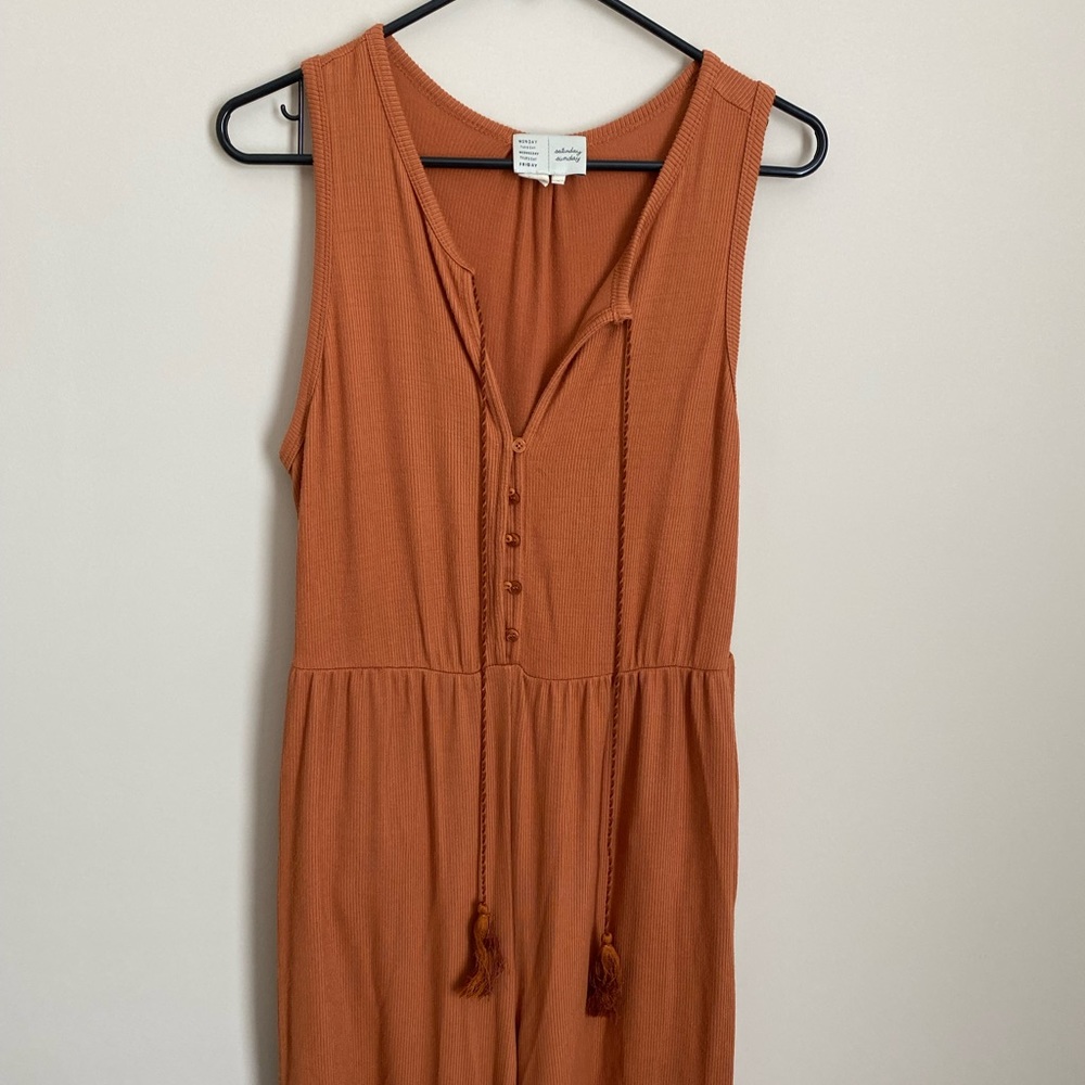 Anthropologie Super Soft Burnt Orange Jumpsuit (Size Medium)